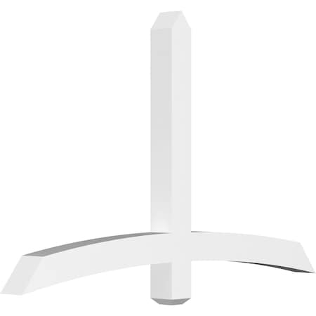 Ekena Millwork Bellingham Architectural Grade PVC Gable Bracket, 60"W x 37 1/2"H x 4"D x 4"F, 15/12 Pitch GBP060X38X0404BEL00